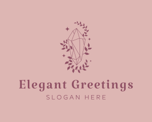 Elegant Feminine Gem Leaves logo design