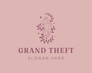 Diamond - Elegant Feminine Gem Leaves logo design