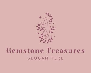 Elegant Feminine Gem Leaves logo design