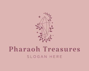 Elegant Feminine Gem Leaves logo design