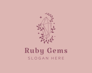 Ruby - Elegant Feminine Gem Leaves logo design