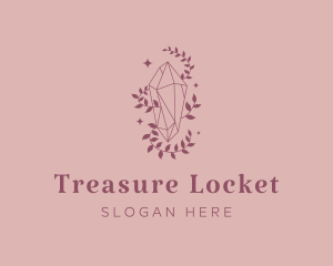 Elegant Feminine Gem Leaves logo design