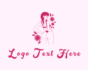 Dating Sites - Woman Sexy Lingerie logo design