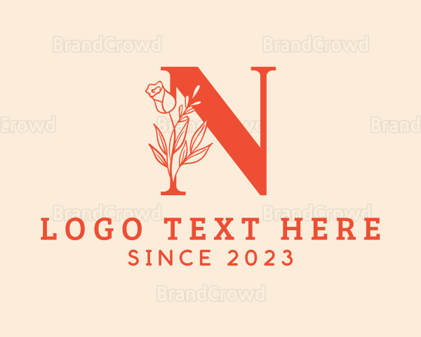 Floral Artisan Letter N Logo
