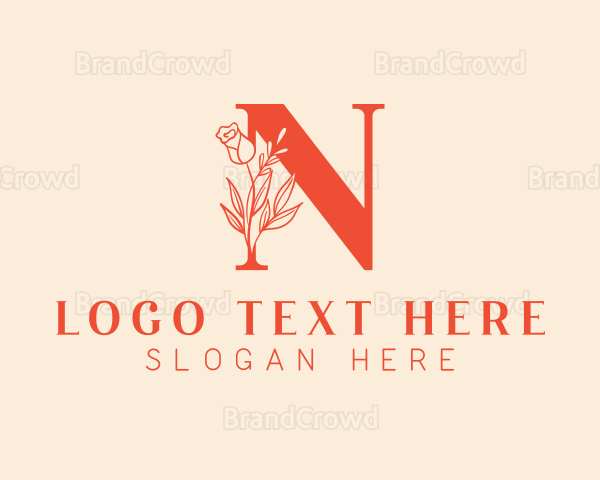 Floral Boutique Letter N Logo