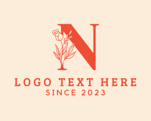 Esthetician - Floral Artisan Letter N logo design