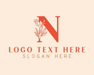 Etsy - Floral Boutique Letter N logo design