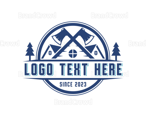 Lumberjack Carpentry Axe Logo