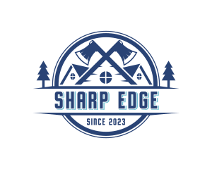 Lumberjack Carpentry Axe logo design