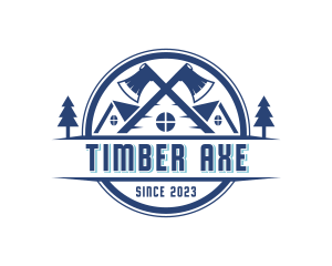 Lumberjack Carpentry Axe logo design