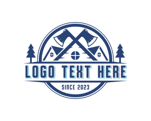 Lumberjack Carpentry Axe Logo