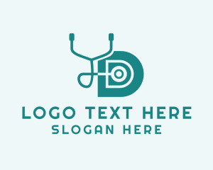 Medical Stethoscope Letter D  Logo