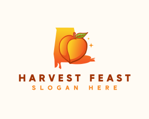 Alabama Peach Fruit logo design