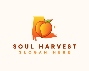 Alabama Peach Fruit logo design