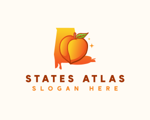 Alabama Peach Fruit logo design