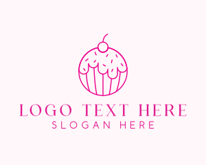 Cherry - Cherry Cupcake Dessert logo design