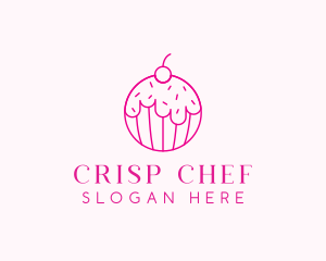 Cherry Cupcake Dessert logo design