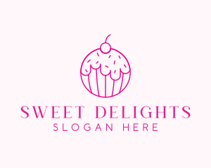 Cupcake - Cherry Cupcake Dessert logo design