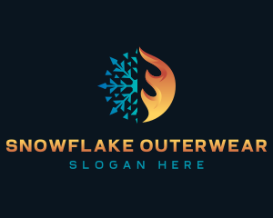 Snowflake Fire Thermal logo design