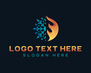 Hot - Snowflake Fire Thermal logo design