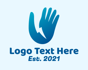 Energy - Blue Electric Hand logo design