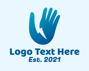 Hand - Blue Electric Hand logo design