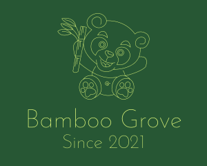 Bamboo - Bamboo Panda Monoline logo design