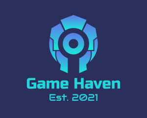 Game Community - Robot Cyber Squad Badge logo design