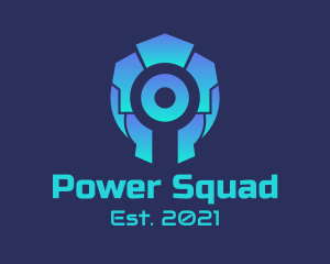 Robot Cyber Squad Badge logo design