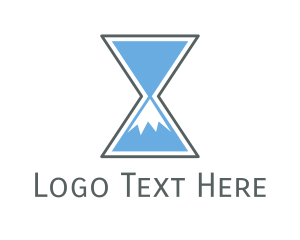 Aspen - Mountain Peak Hourglass Time logo design