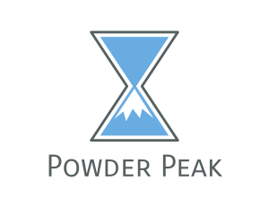 Mountain Peak Hourglass Time logo design