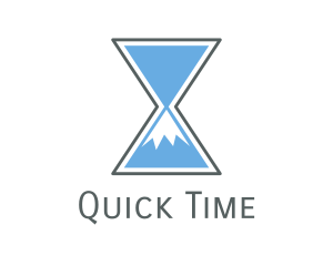 Minute - Mountain Peak Hourglass Time logo design