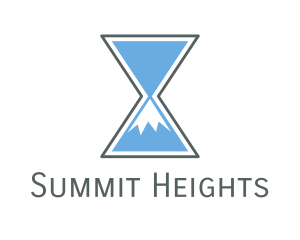 Climbing - Mountain Peak Hourglass Time logo design