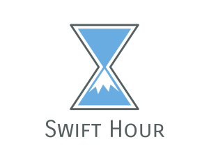 Hour - Mountain Peak Hourglass Time logo design