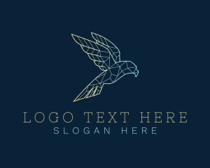 Low Poly - Geometric Flying Bird logo design