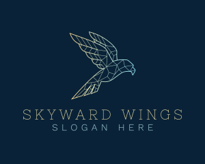 Flying - Geometric Flying Bird logo design