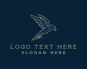 Wings - Geometric Flying Bird logo design