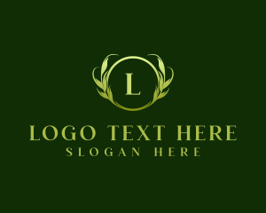 Eco - Floral Organic Leaves logo design