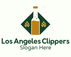 Beer Bottle Hops Brewery Logo