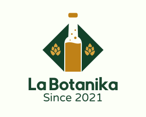 Brewer - Beer Bottle Hops Brewery logo design