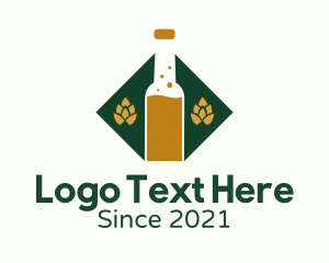 Brewing - Beer Bottle Hops Brewery logo design