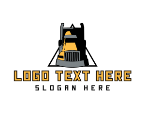 Freight - Triangle Trailer Truck logo design