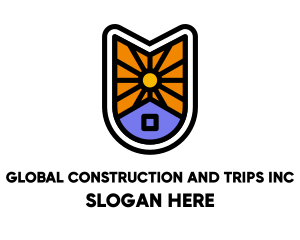 Broker - Sun House Badge logo design