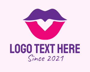 Lip Gloss - Feminine Mouth Lipstick logo design