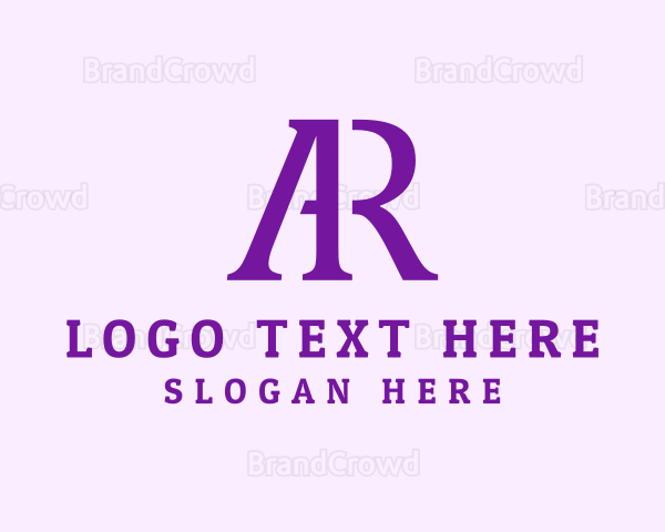 Professional Elegant Letter AR Business Logo