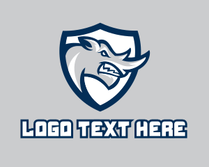 Rhino - Angry Rhino Emblem logo design