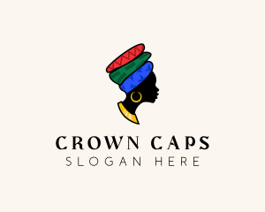 Headwear - African Woman Beauty logo design