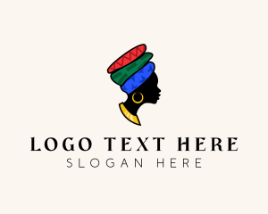 Headwear - African Woman Beauty logo design