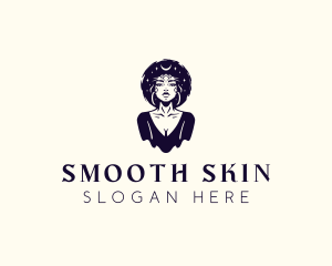 Afro Woman Beauty logo design