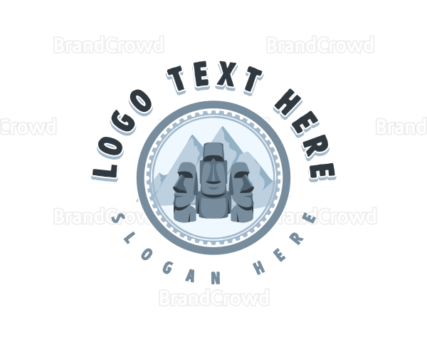 Historical Moai Landmark Logo